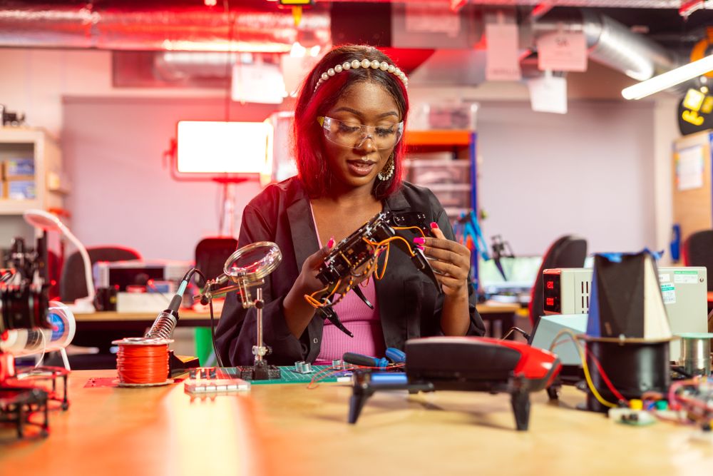 Student working on an innovation project